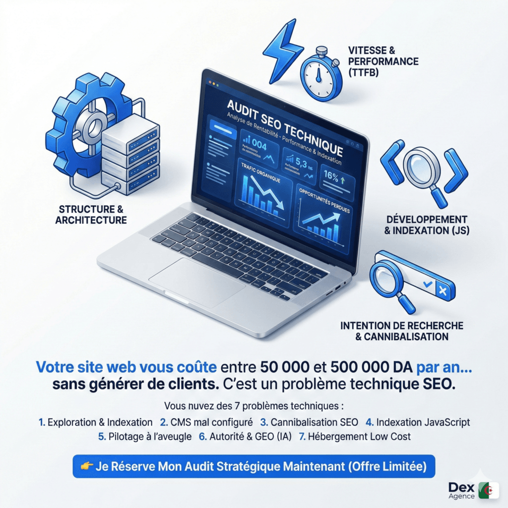 Audit SEO pour sites PME et e-commerce en Algérie par Dex Agence